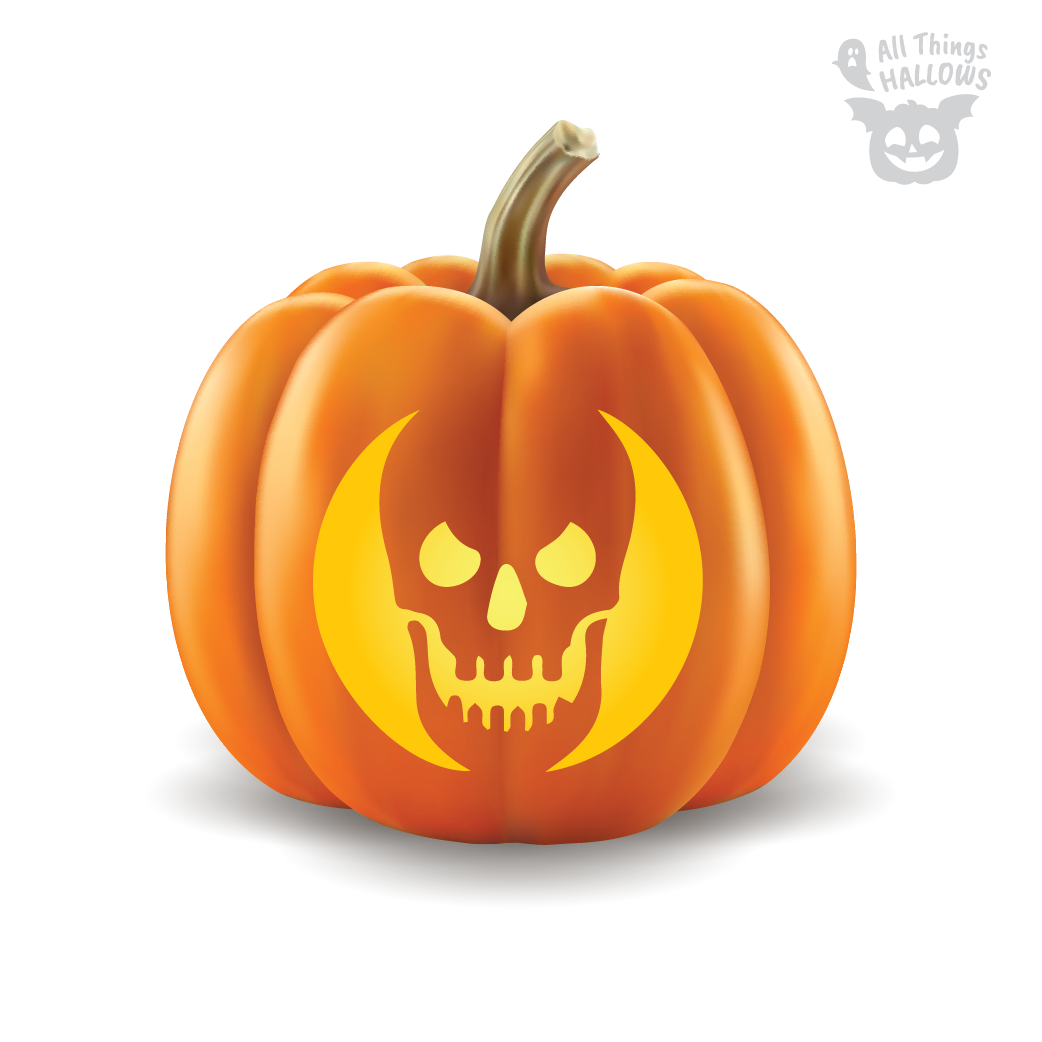 Skull Pumpkin Stencil