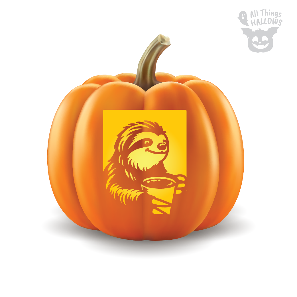 Sloth Pumpkin Stencil