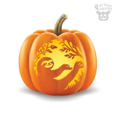 Sloth Pumpkin Stencil