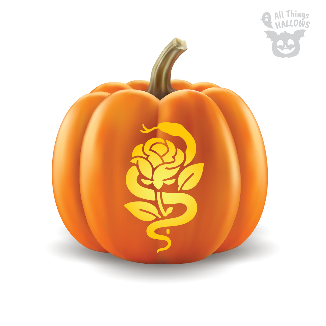 Snakes and Roses Pumpkin Stencil