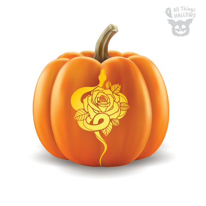 Snakes and Roses Pumpkin Stencil