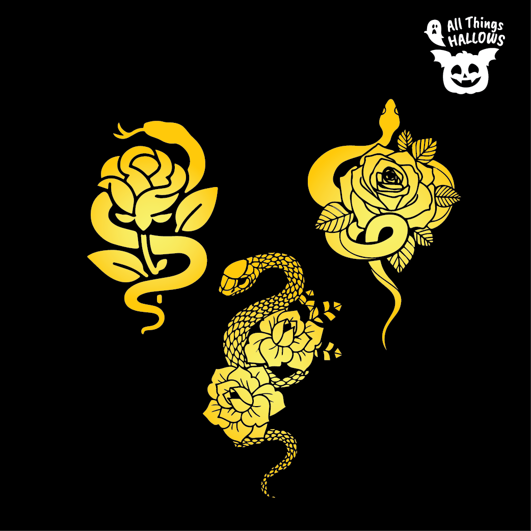 Snakes and Roses Pumpkin Stencil