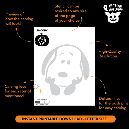 Snoopy Pumpkin Stencil