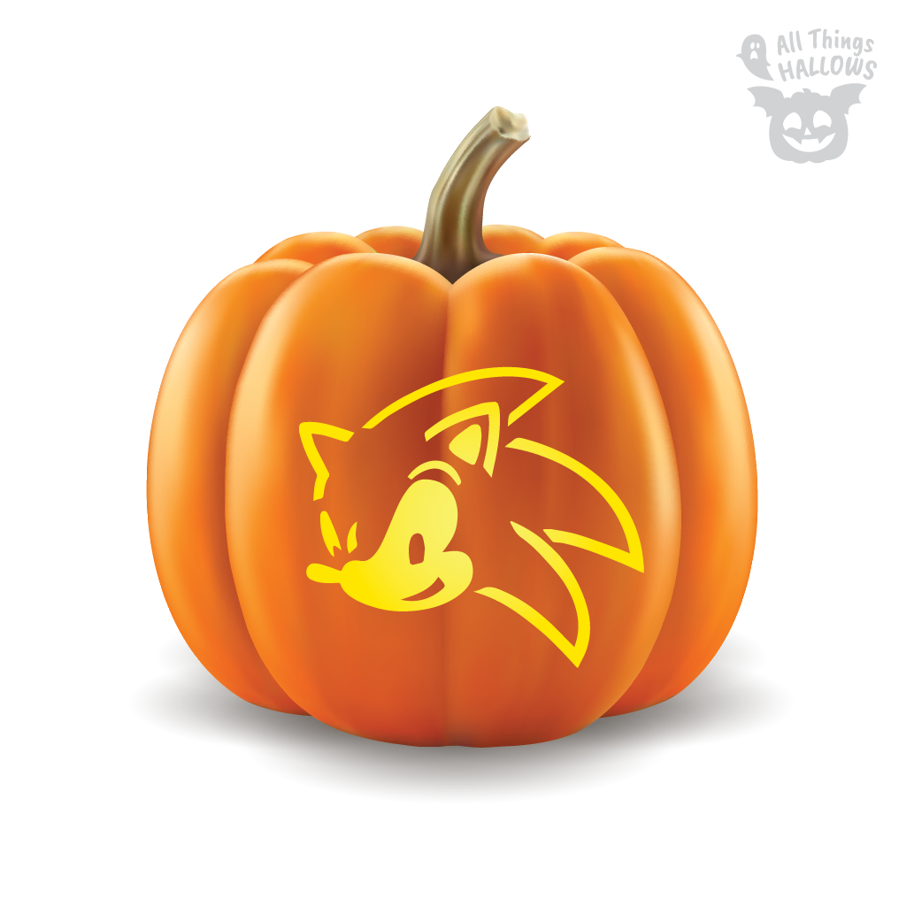 Sonic the Hedgehog Pumpkin Stencil