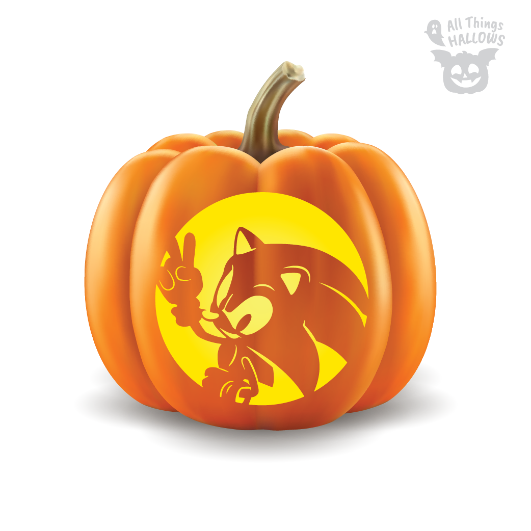 Sonic the Hedgehog Pumpkin Stencil