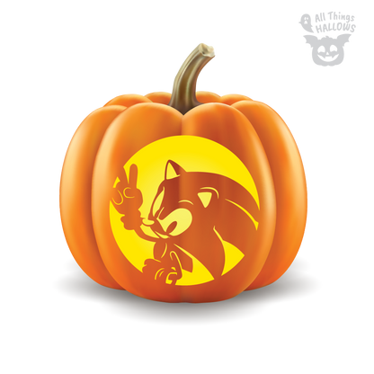 Sonic the Hedgehog Pumpkin Stencil