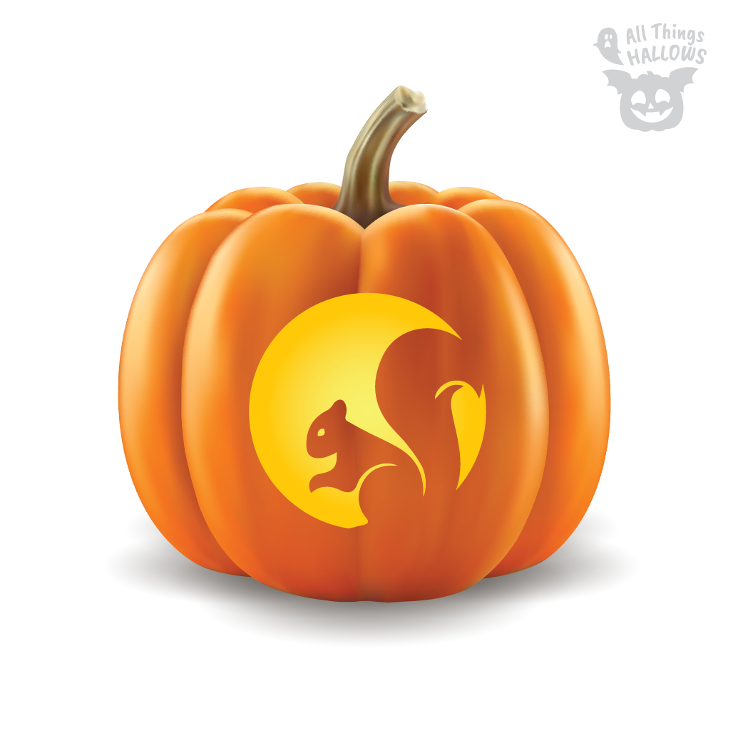 Squirrel Pumpkin Stencil