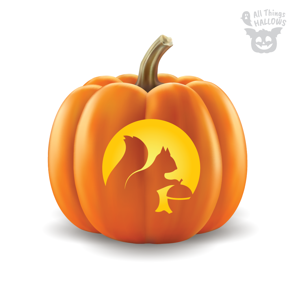 Squirrel Pumpkin Stencil