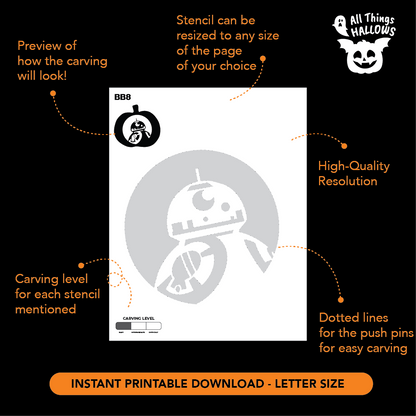 BB8 Pumpkin Stencil