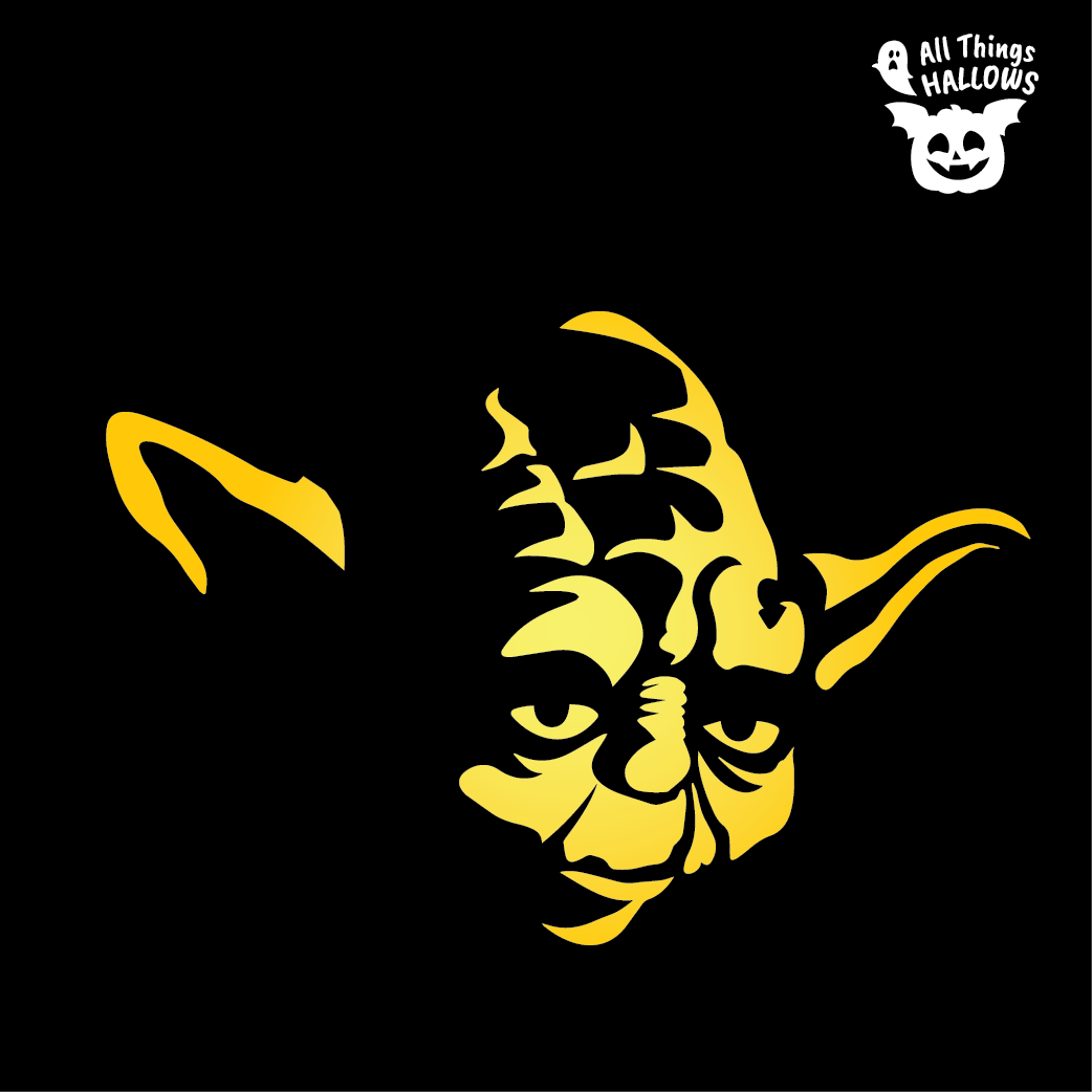 Yoda Pumpkin Stencil