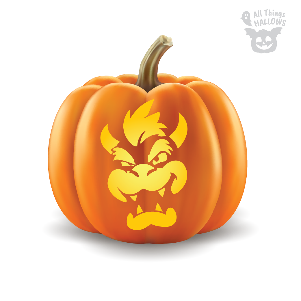 Bowser Pumpkin Stencil