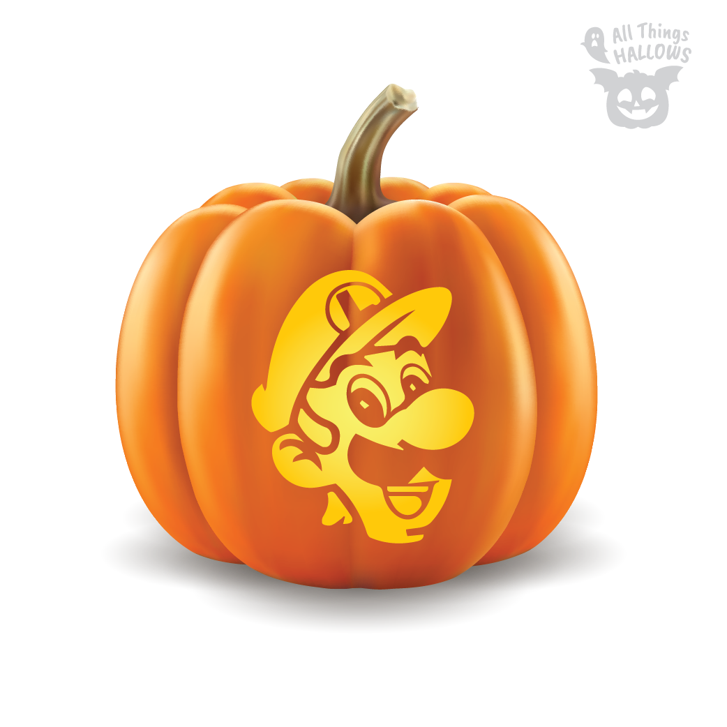 Luigi Pumpkin Stencil