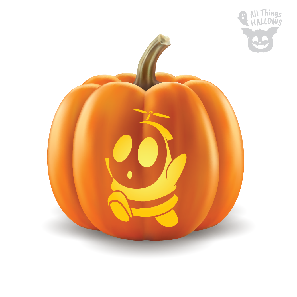 Shy Guy Mario Pumpkin Stencil