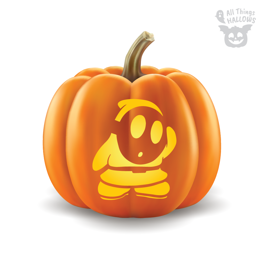 Shy Guy Mario Pumpkin Stencil