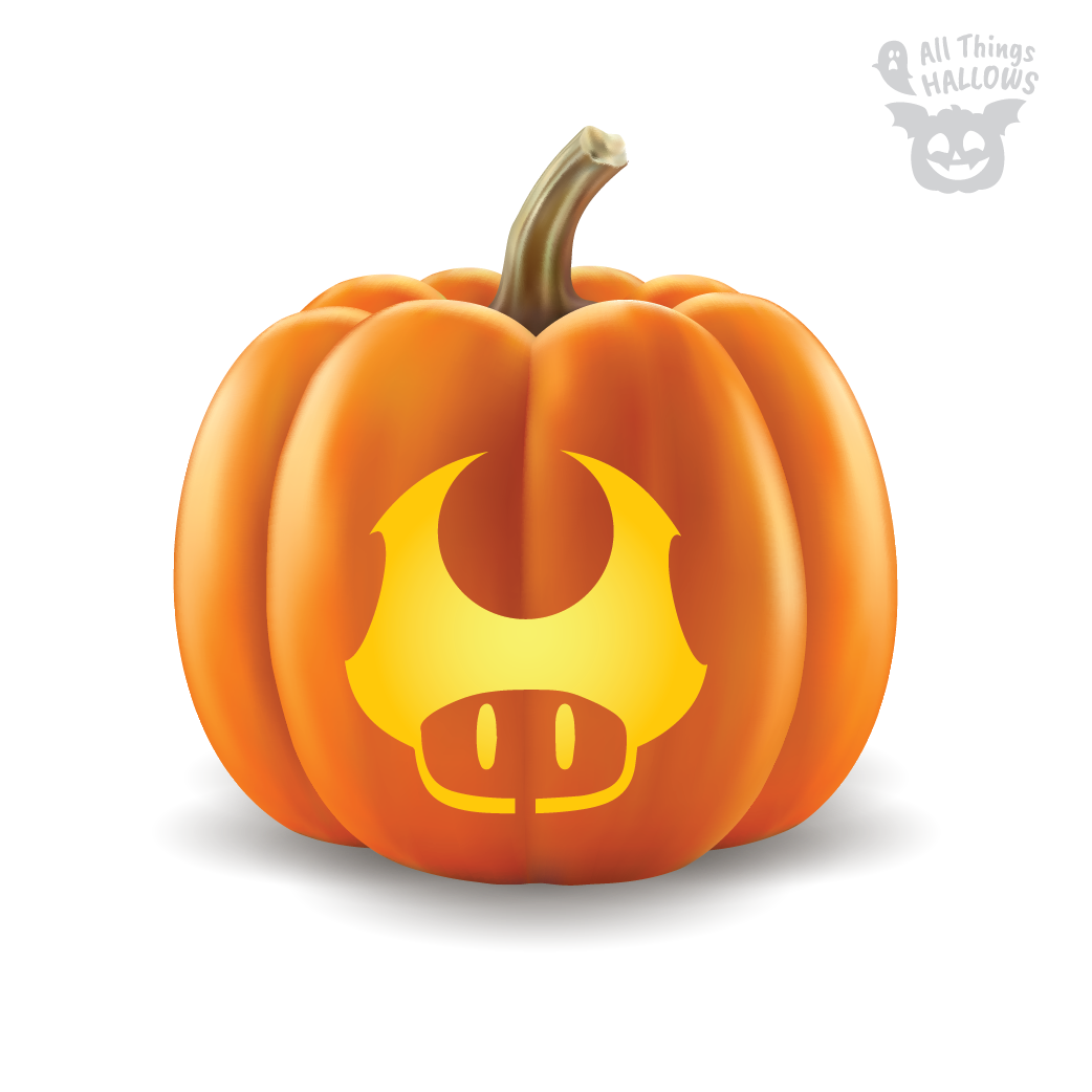 Toad Mario Pumpkin Stencil