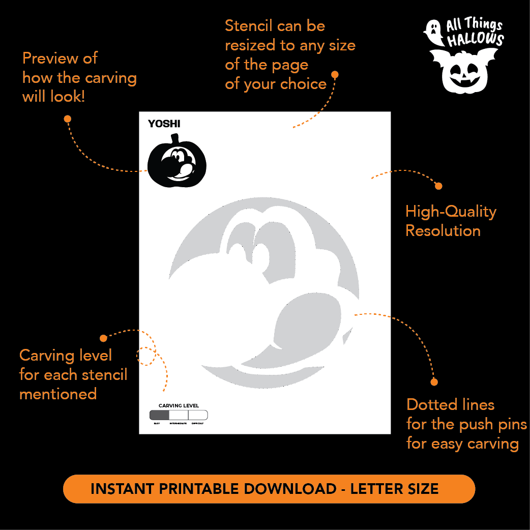 Yoshi Pumpkin Stencil