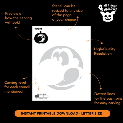 Yoshi Pumpkin Stencil