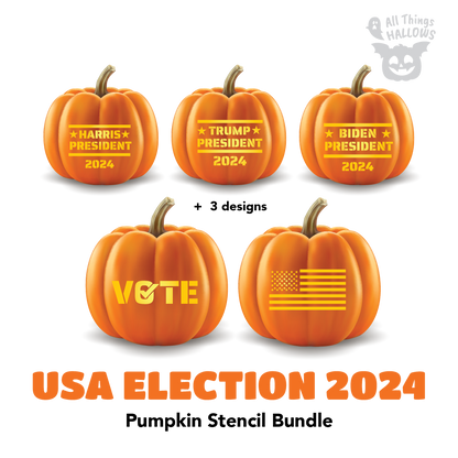 USA Election 2024 Pumpkin Stencil Bundle