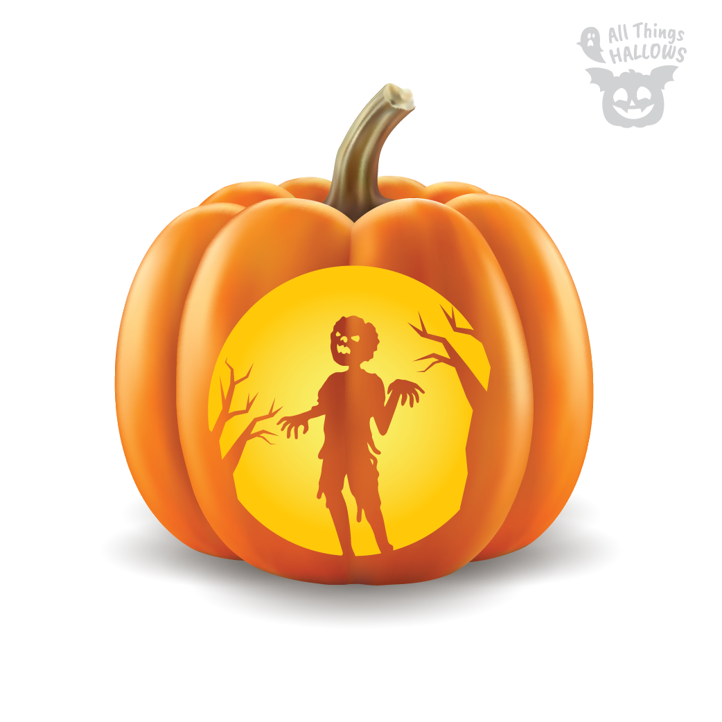 Zombie Pumpkin Stencil