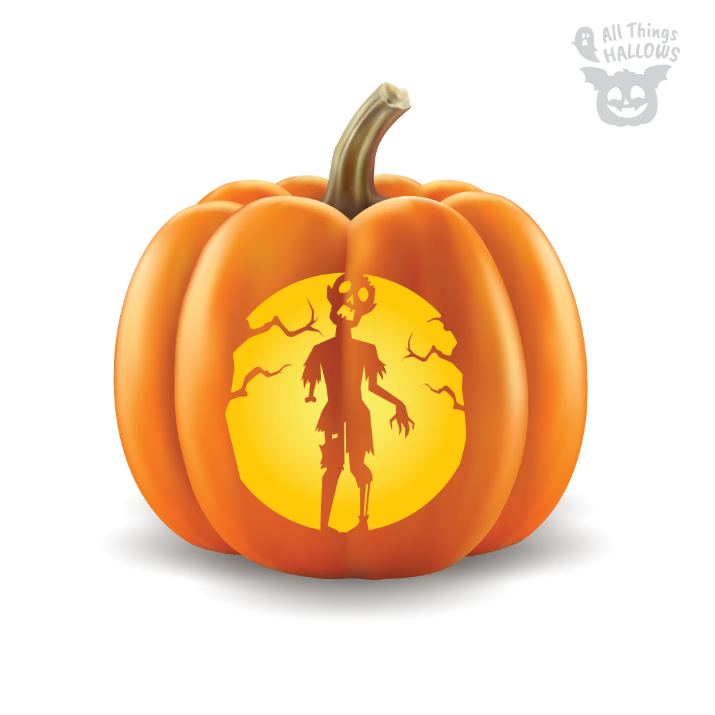 Zombie Pumpkin Stencil