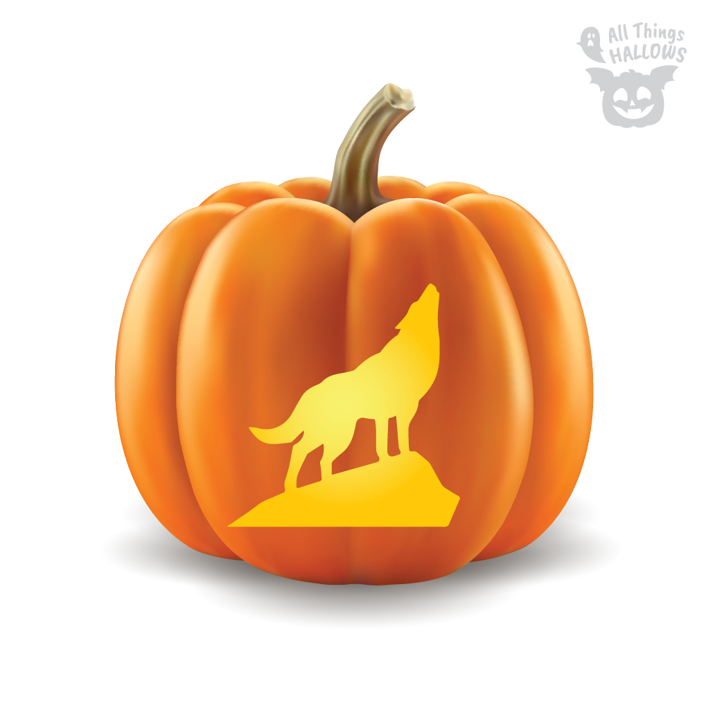 Wolf Pumpkin Stencil