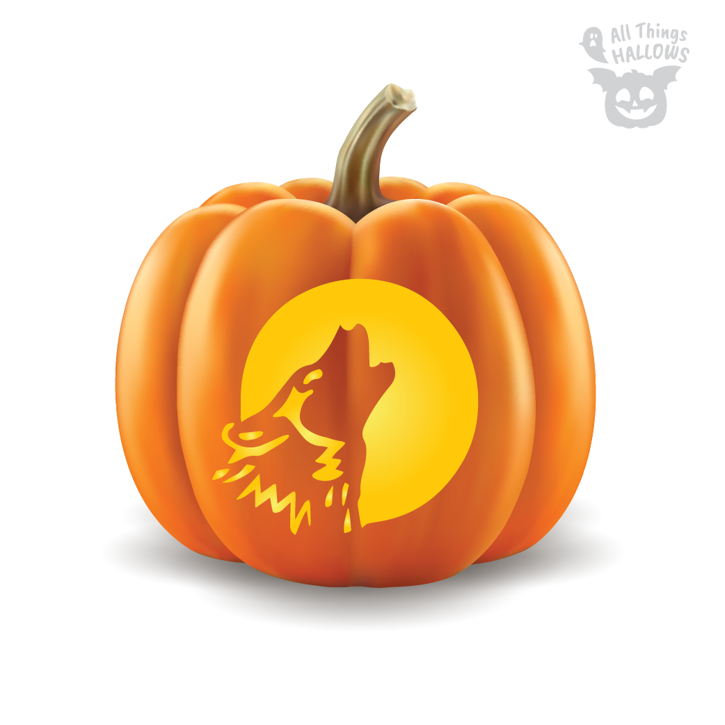 Wolf Pumpkin Stencil