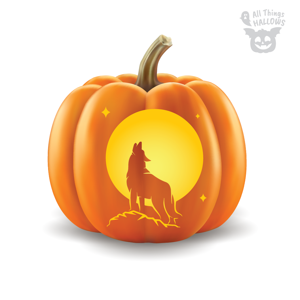 Wolf Pumpkin Stencil