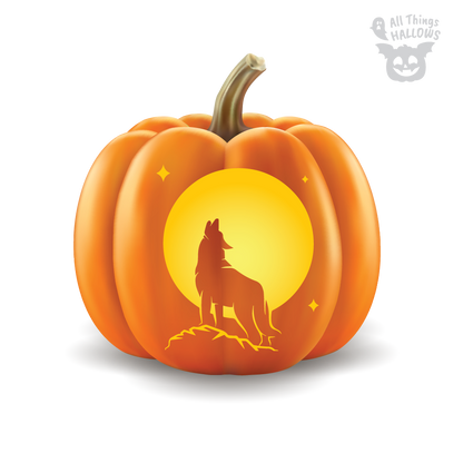 Wolf Pumpkin Stencil